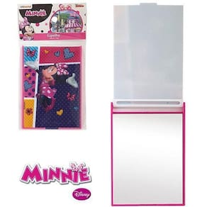 Espelho De Mao De Plastico Retangular Minnie 9,5X6,5Cm
