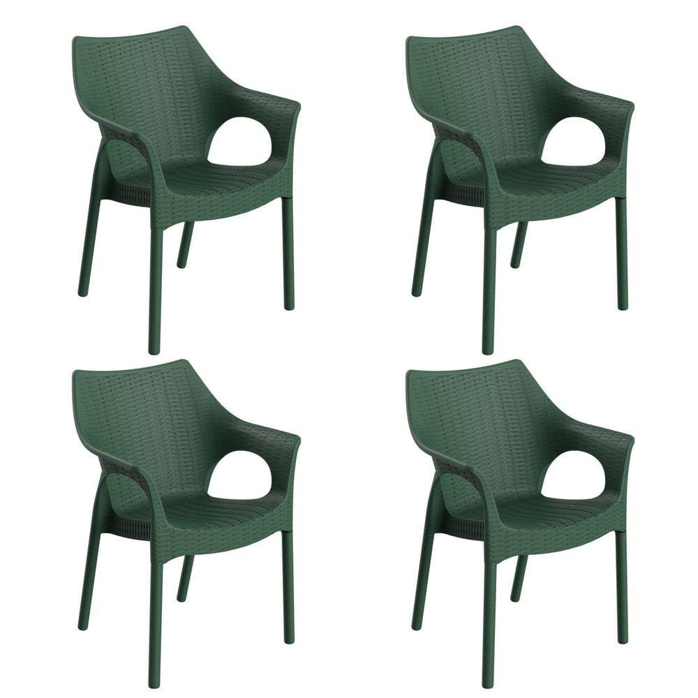 Conjunto com 4 Cadeiras para Jardim Relic Verde Alecrim
