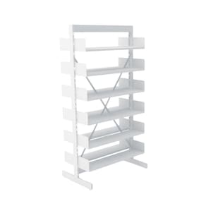 Estante Aço Biblioteca Dupla sem Base Branco