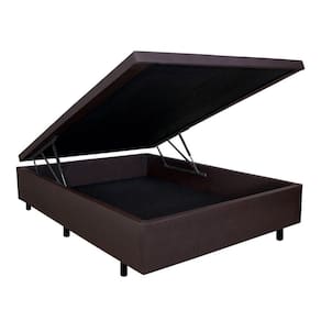 Cama Box Baú Casal Courino Marrom 138x188x42 Marrom