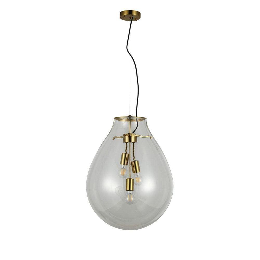 Pendente Caju 3xe27 Bulbo Max 40w Bella Iluminação Transparente