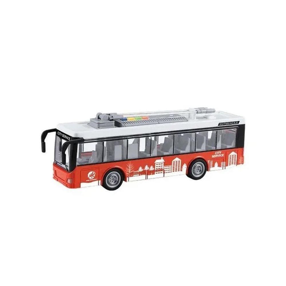 Onibus De Fricção Com Luz E Som Dm Toys