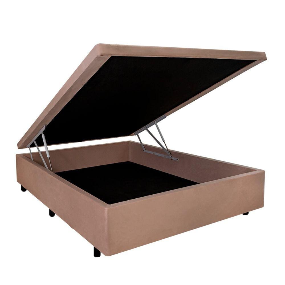 Base Box Baú Casal 128x188x42cm Suede Bege