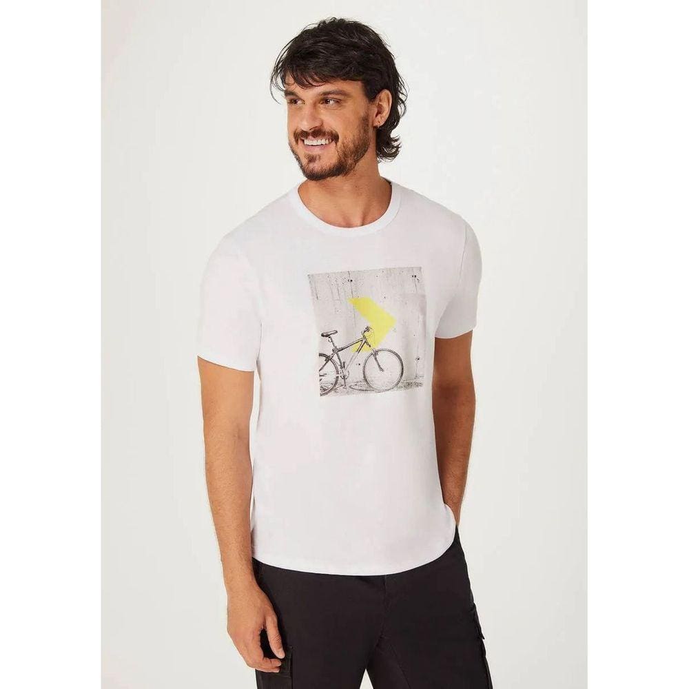 Camiseta Masculina Manga Curta Com Estampa Tam M Hering