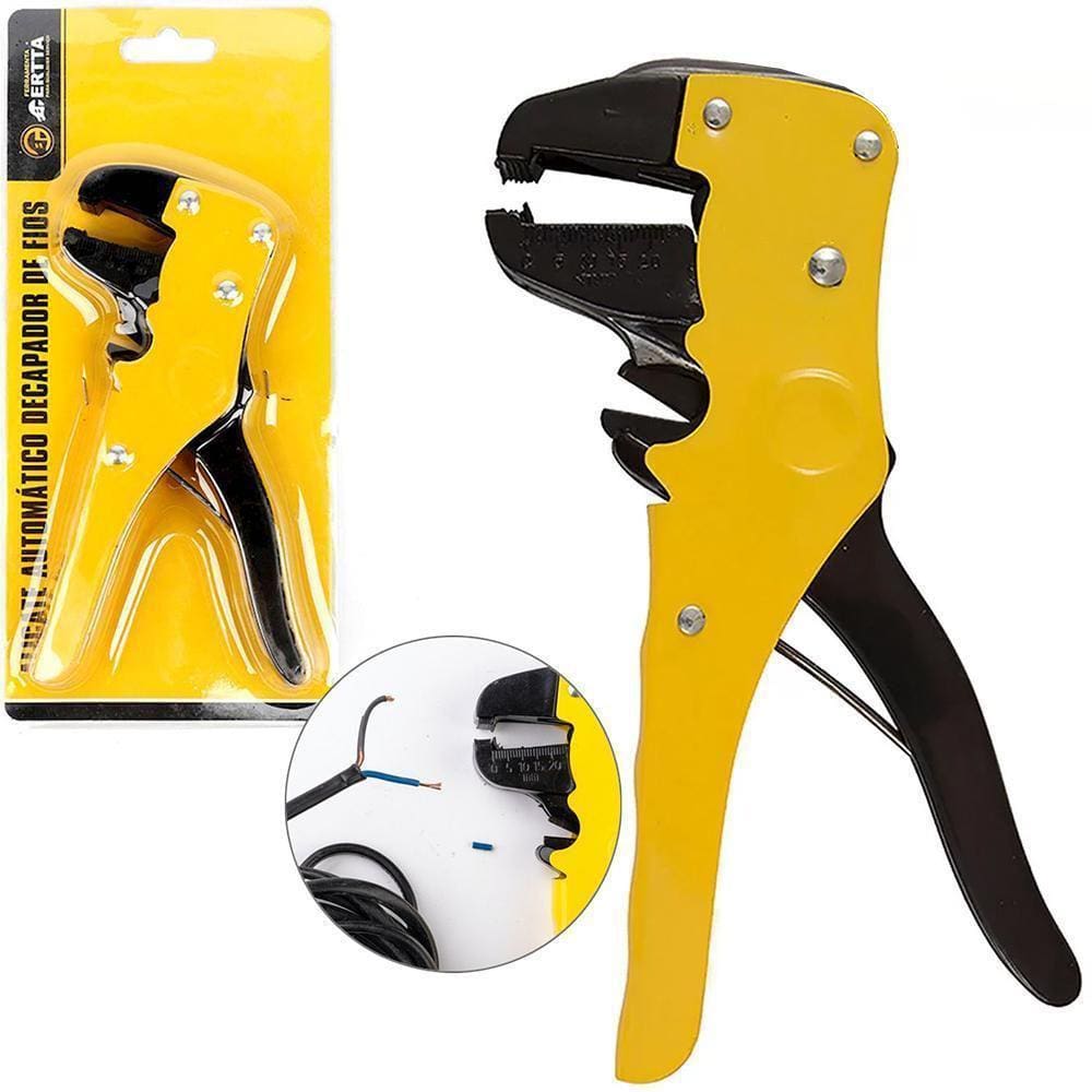 Alicate Desencapador Fios 6,5`` Cabo Amarelo / Preto Cartela