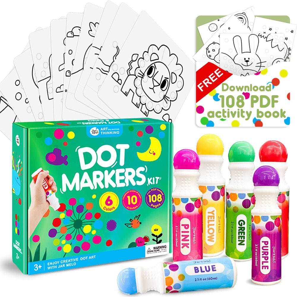 Kit de marcadores artísticos Dot Paint Jar Melo, lavável, não tóxico, 125 ml
