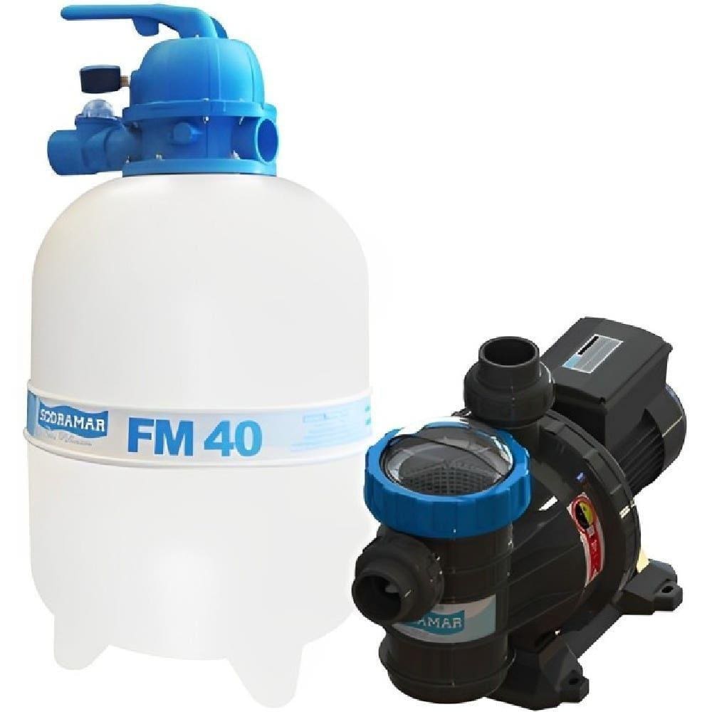 Filtro para Piscina FM-40 com Bomba 1/2CV Monofásico BMC-50 FILTER