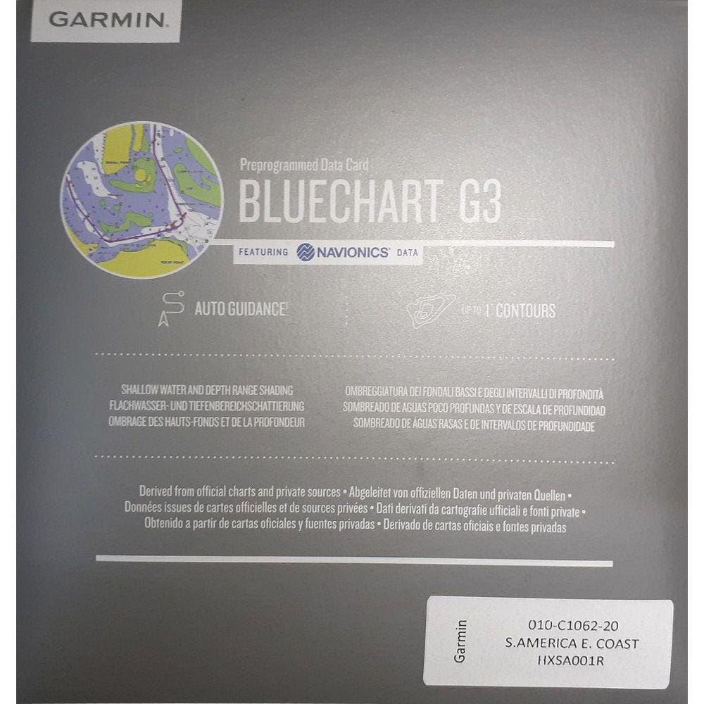 Carta Náutica Garmin Bluechart G3 HD Costa leste da América do Sul