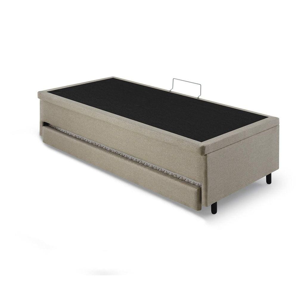 Bicama Solteiro com Baú 88x188 Linho Bege