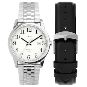 Relógio Timex Easy Reader Classic, estojo de 38 mm, mostrador branco, masculino