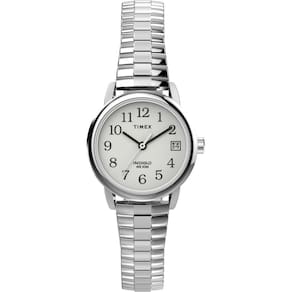 Relógio Timex Easy Reader Classic, estojo de 25 mm, mostrador branco, feminino