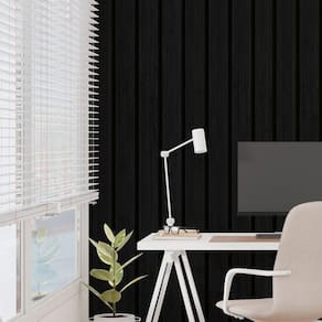Revestimento de Parede Madeira 10m x 45cm 3d Ripado Preto Vintage Vinilico Quarto Varanda