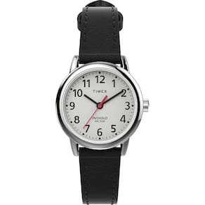 Relógio Timex Easy Reader Classic, estojo de 25 mm, prateado, pulseira preta