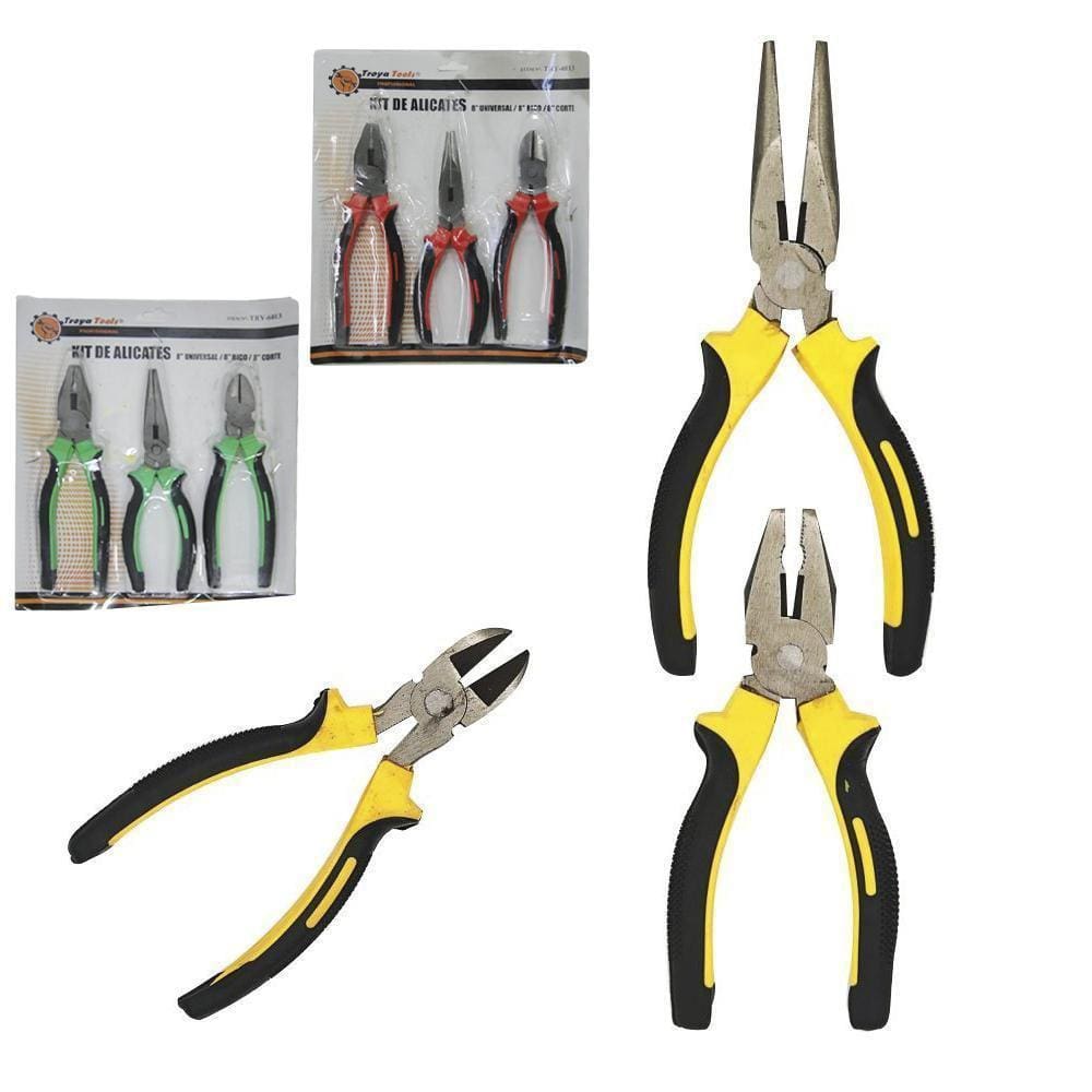 Alicate Universal / Bico Meia Cana Reto / Corte Diagonal 8``