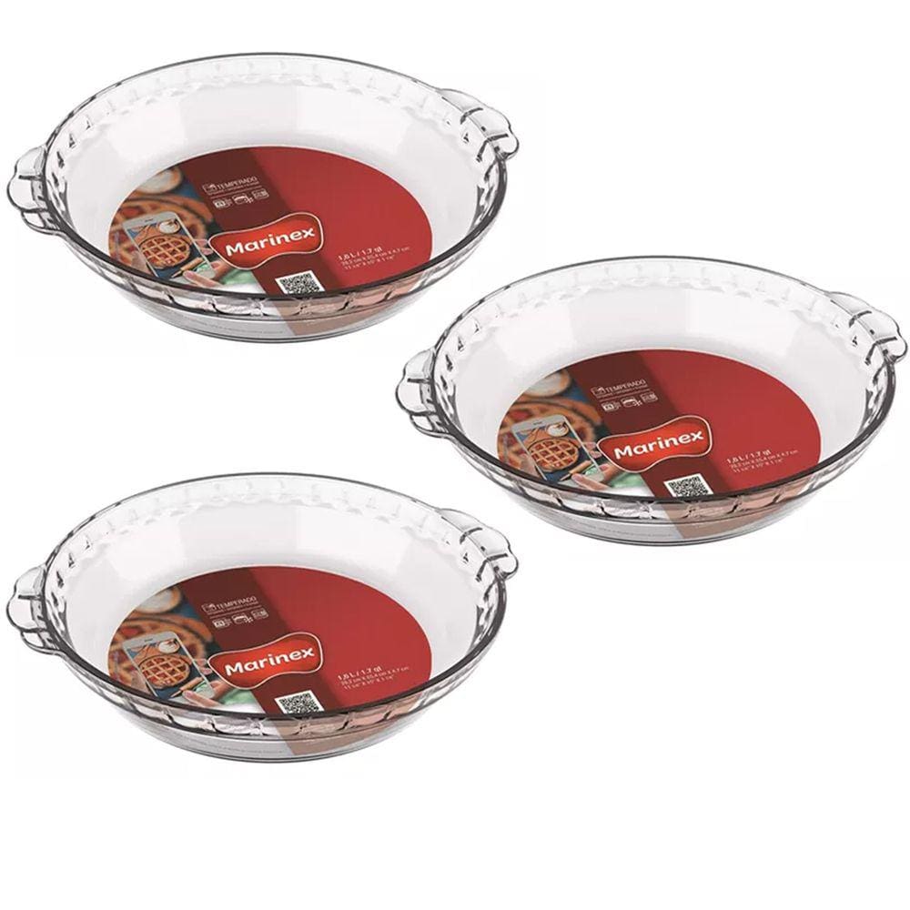 Kit c/3 Forma Assadeira Filetada Grande 1,6L Marinex Nadir