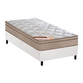 Conjunto Box Solteiro: Colchão Molas Castor Bonnel Revolution + Base CRC Courano White(88x188)