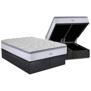 Conjunto Box Baú King: Colchão Molas Herval MasterPocket Ensacadas Toledo + Base CRC Suede Gray(193x203)