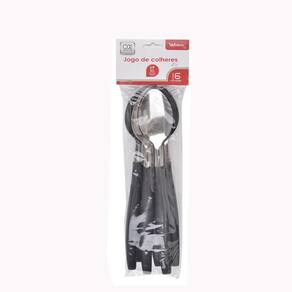 Colher De Mesa De Inox Cabo Plastico Rio Preto 6 Peças 20Cm