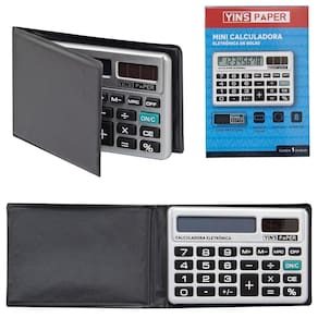 Mini Calculadora Eletronica 8 Digitos Bolso Capa Yins Paper