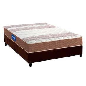 Cama Box Casal: Colchão Espuma D33 Probel Guarda Costas + Base CRC Suede Brown(138x188)