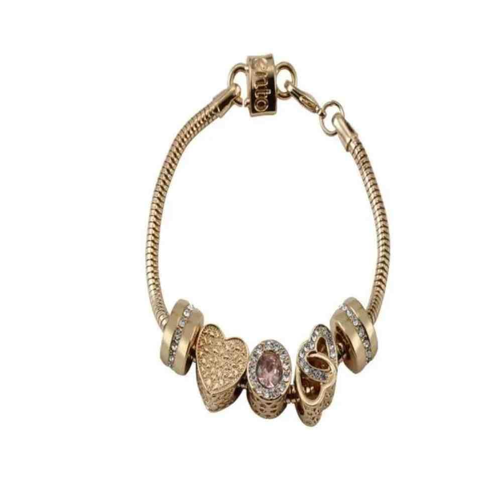 Kit Relógio Mondaine Dourado Feminino 76740Lpmvde2K2