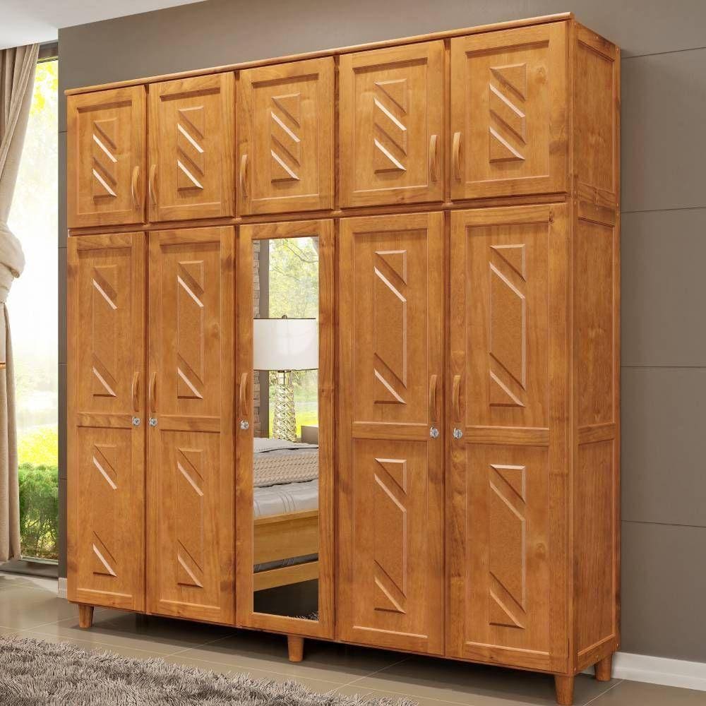 Guarda Roupa Casal 10 Portas 3 Gavetas Mel