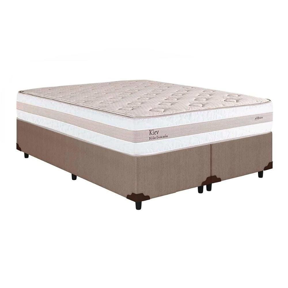Cama Box King: Colchão Molas Ensacadas Herval MasterPocket Kiev + Base CRC Courano Clean(193x203)