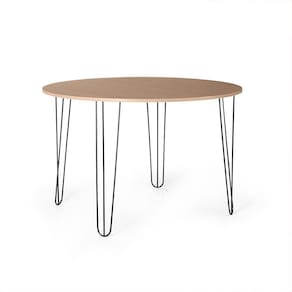 Mesa De Jantar Redonda 4 Lugares 90cm Base De Ferro Hairpin Jade - Straub Web