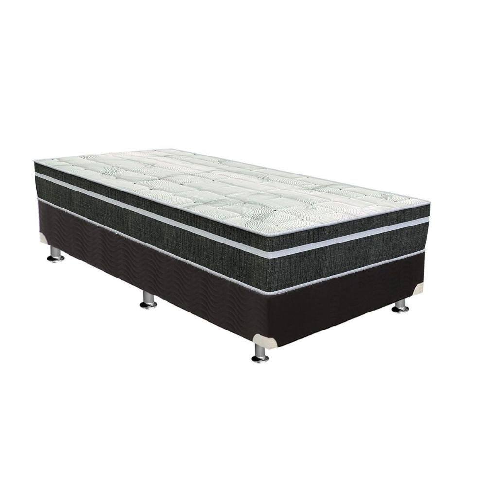 Conjunto Box Solteiro: Colchão Molas Orthoflex Bonnel Venezia + Base CRC Suede Black(88x188)