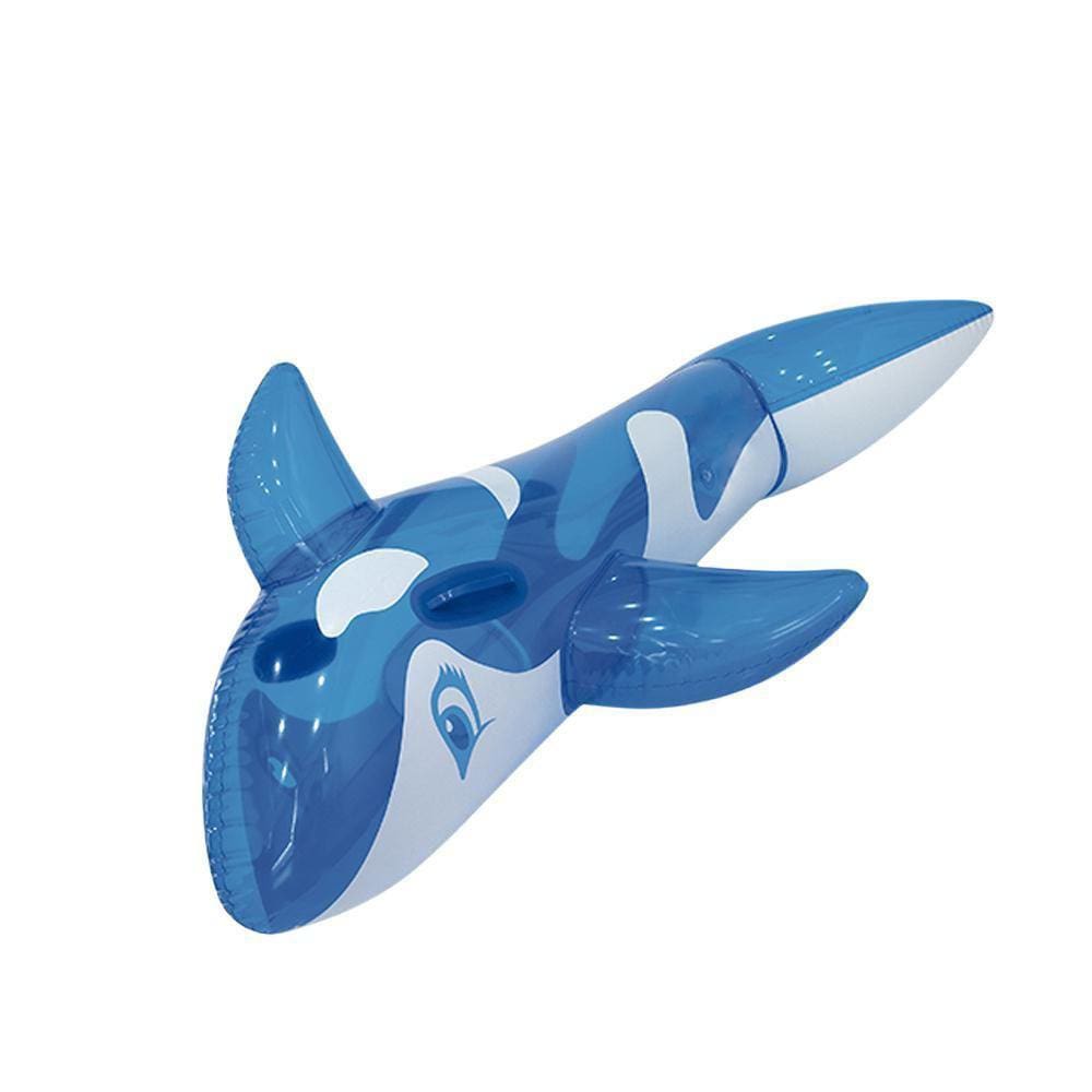 Boia Inflavel Baleia Translucida Azul Com Alca 145X80Cm
