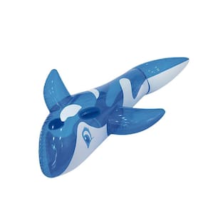 Boia Inflavel Baleia Translucida Azul Com Alca 145X80Cm