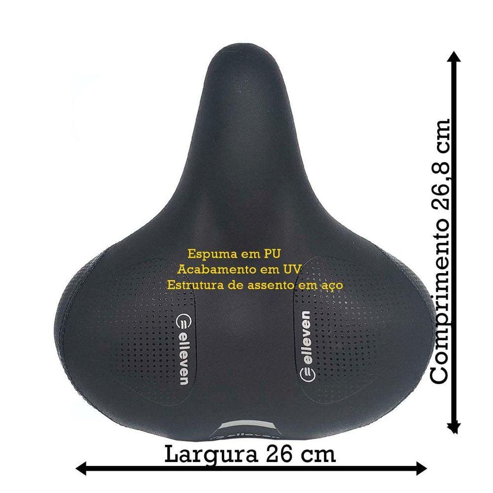 Selim Bike Bici Largo Plus Size City Conforto 26,8Cm X 26Cm
