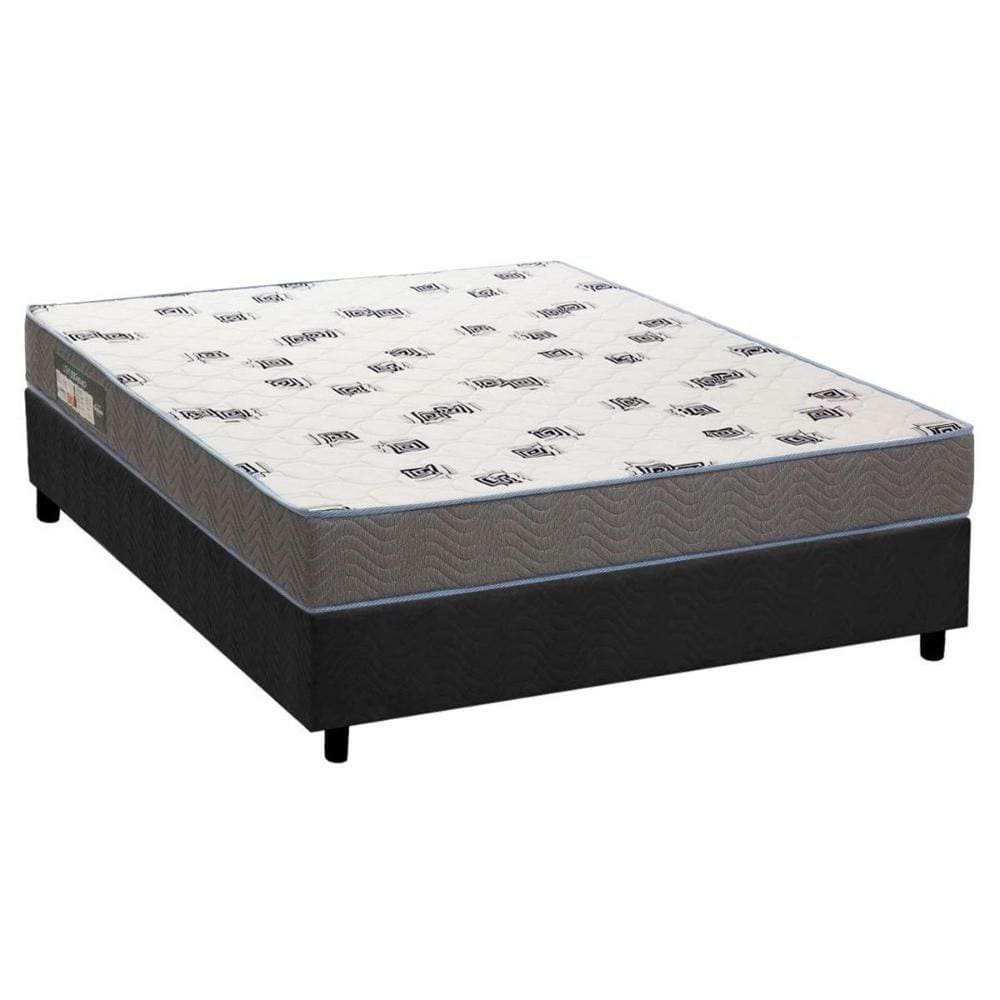 Cama Box Casal: Colchão Espuma D33 Ortobom Light Saúde + Base CRC Suede Gray(138x188)