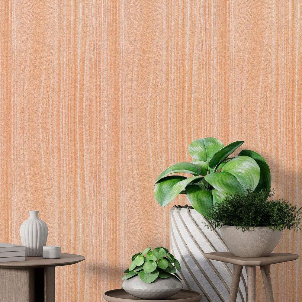 Revestimento De Parede Amadeirado Marrom Lavável 10M X 45Cm