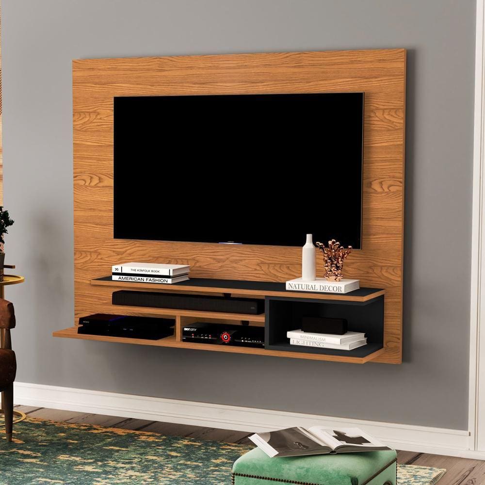 Painel Para Tv Até 50" Polegadas Londres Nature/Preto