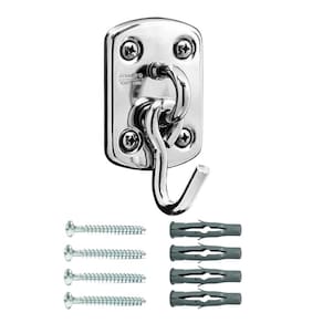 Kit Gancho de Rede Armador Aço Carbono Cromado Completo 1UNI