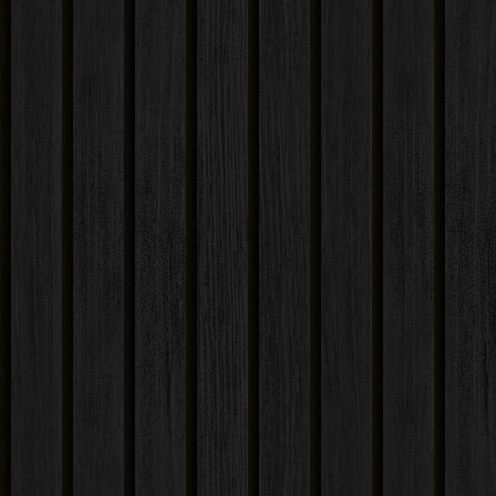 Papel De Parede 3D Madeira Ripa Preta Decorativo 10Mx45Cm