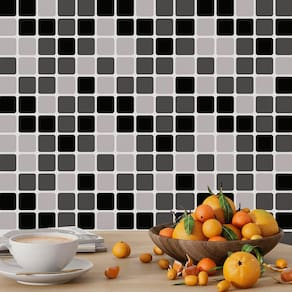 Revestimento De Parede Lavável Pastilha Preta 10M X 45Cm