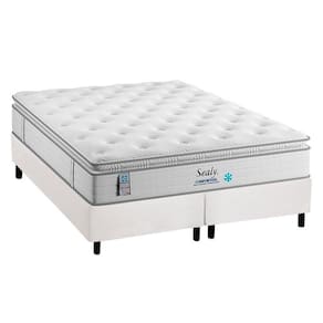 Cama Box King: Colchão Molas Ensacadas Plumatex MasterPocket Confortgel + Base CRC Courano White(193x203)