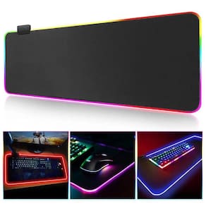 Mouse Pad Gamer Grande RGB com Led Colorido na Borda – 80x30cm