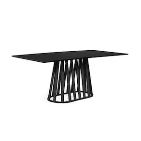Mesa De Jantar Retangular 8 Lugares 200x90cm Gabi Preta - Straub Web