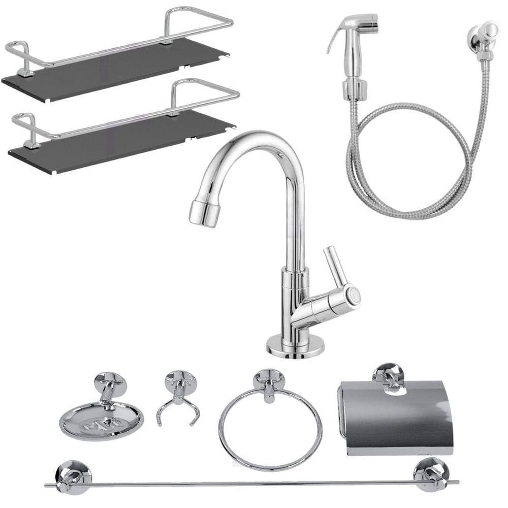 Kit Completo Banheiro / 1 Torneira Cod 123 + 2 Porta Shampoo