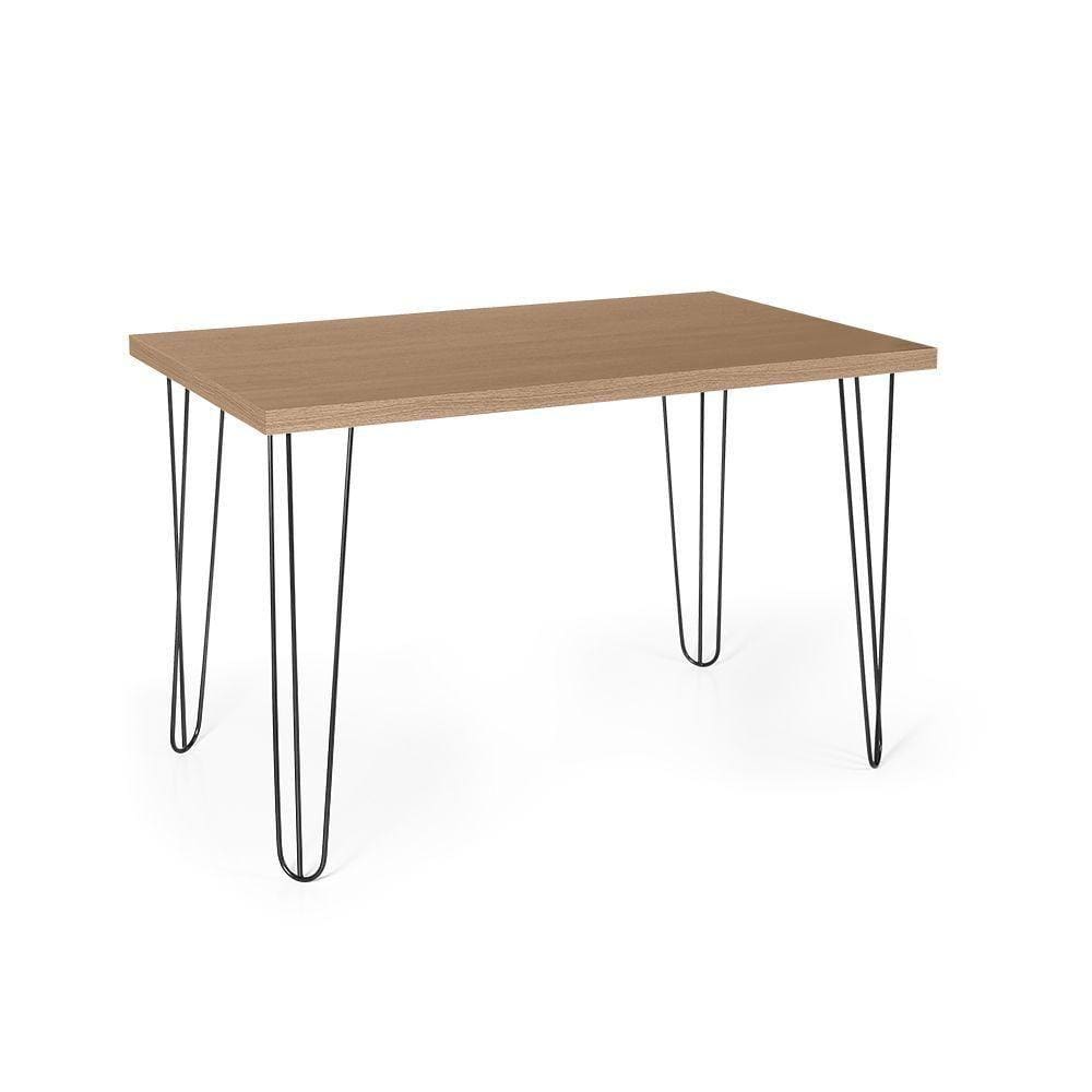 Mesa De Jantar Retangular 4 Lugares 120x75 Base De Ferro Hairpin Jade - Straub Web