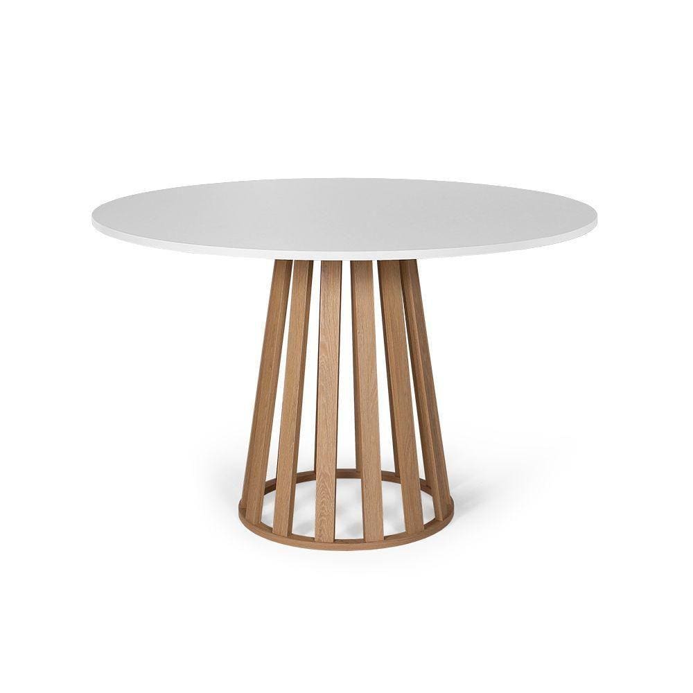 Mesa De Jantar Redonda 6 Lugares 120cm Tália Branco/jade - Straub Web