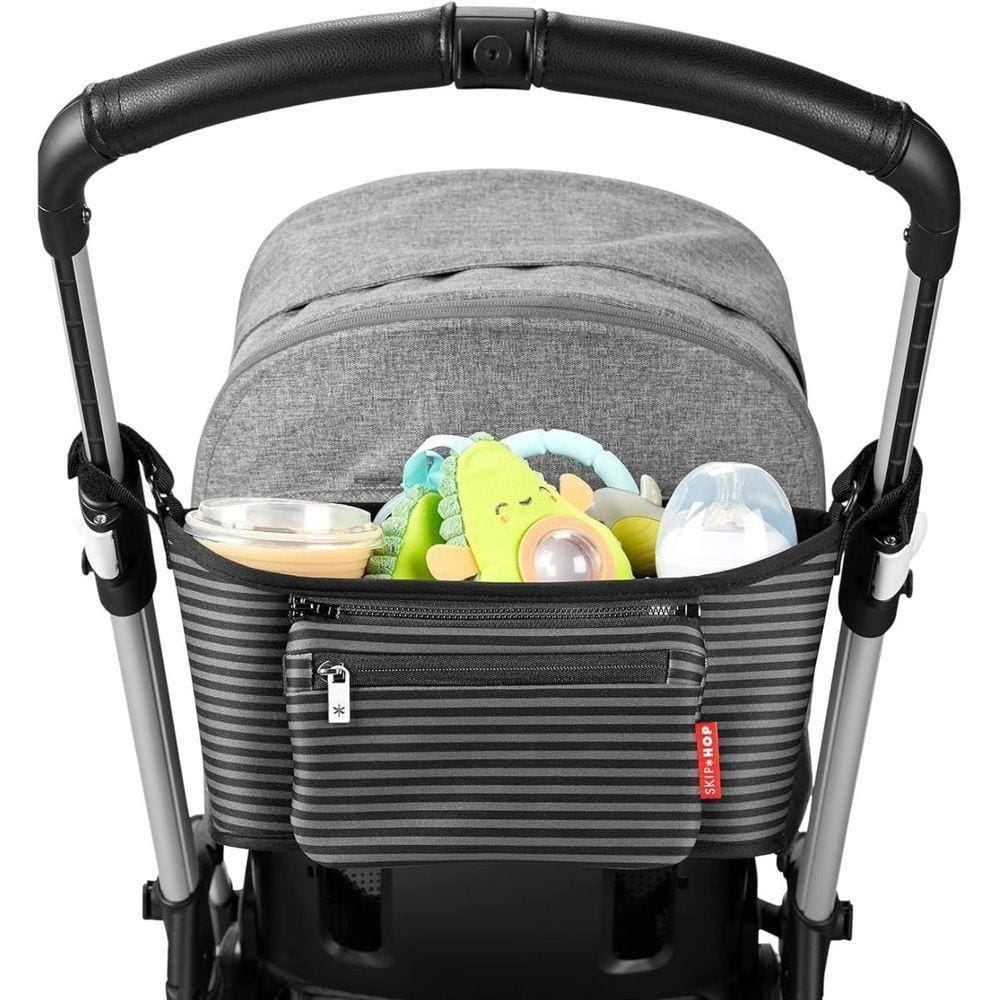 Organizador Carrinho Bebe Listrado Preto E Cinza - Skip Hop