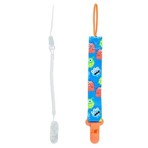 Combo 1 Prendedor De Chupeta Estampado E 1 Mola Pietra Baby