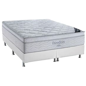 Cama Box Queen: Colchão Molas Ensacadas Ortobom SuperPocket Freedom + Base CRC Courano White(158x198)