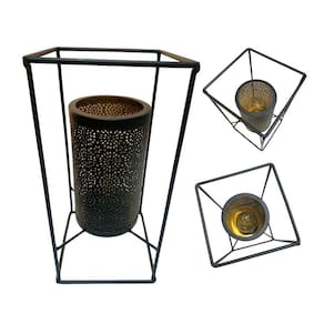 Lanterna Decorativo Premium Com Luz Estrutura Metal Rústico
