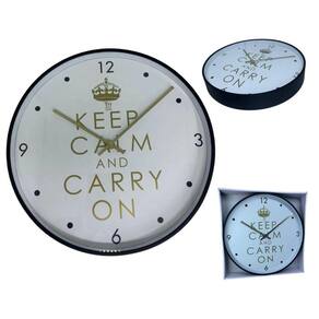 Relógio de Parede Redondo Grande 33cm Clean Moderno KEEPCALM
