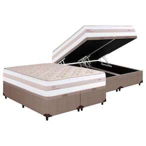 Conjunto Box Baú King: Colchão Molas Herval MasterPocket Ensacadas Kiev + Base CRC Courano Clean(193x203)